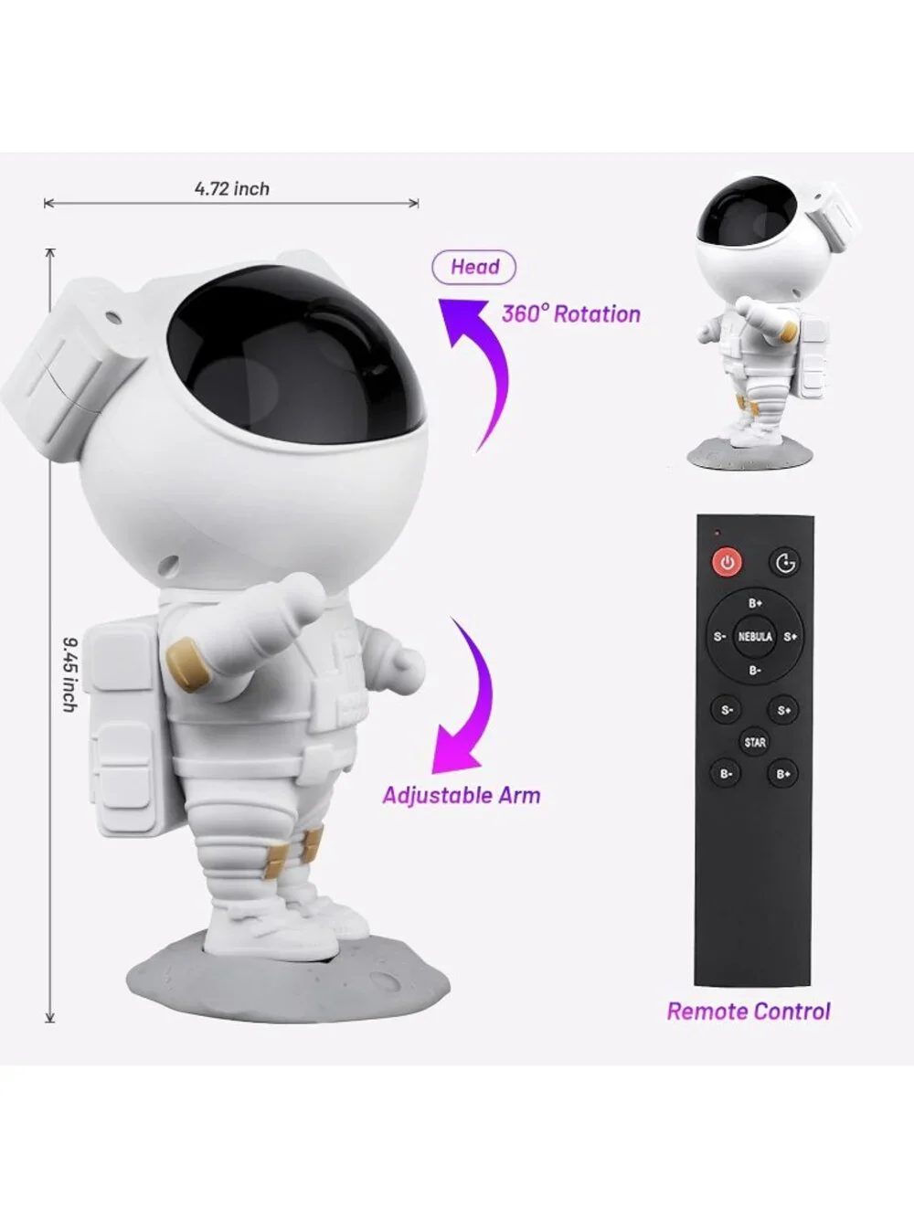 Astronaut Galaxy Projector Night Light Stars Projector for Ceiling Timer Remote